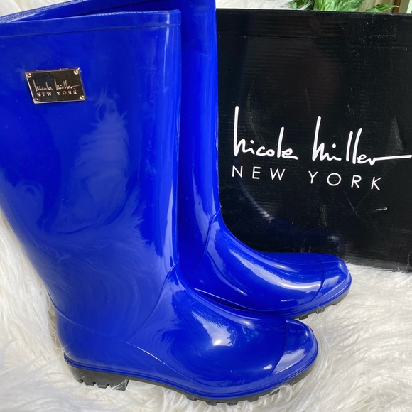 Nicole Miller Shoes - NIB Nicole Miller Rainy Day Rain Boots Cobalt Blue